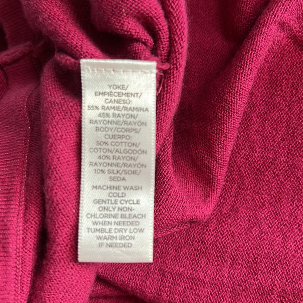 LOFT lightweight 3/4 sleeve sweater, berry, size S - Picture 6 of 6